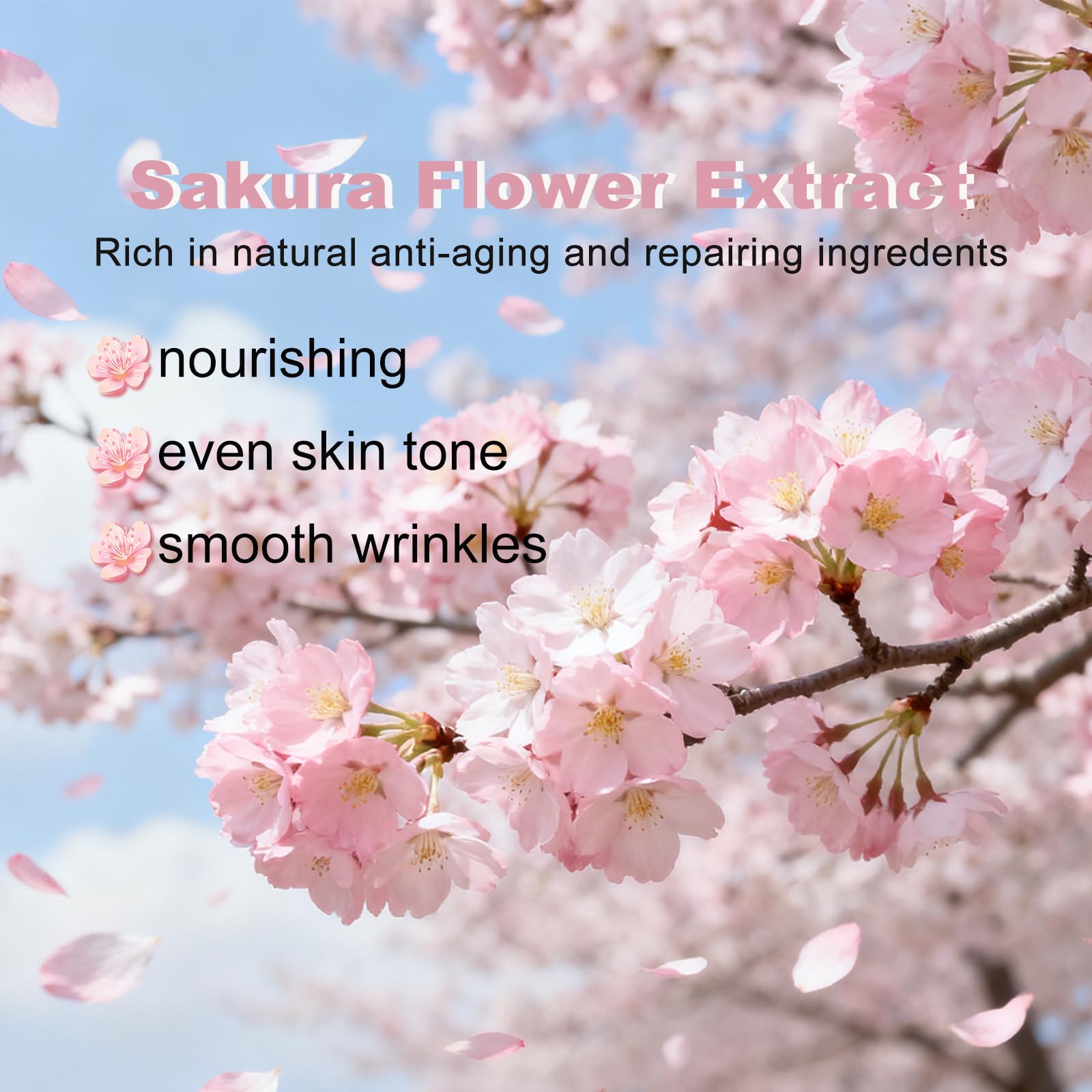 Sakura Skincare Set with Gua Sha, 13-Piece Skin Care Kit