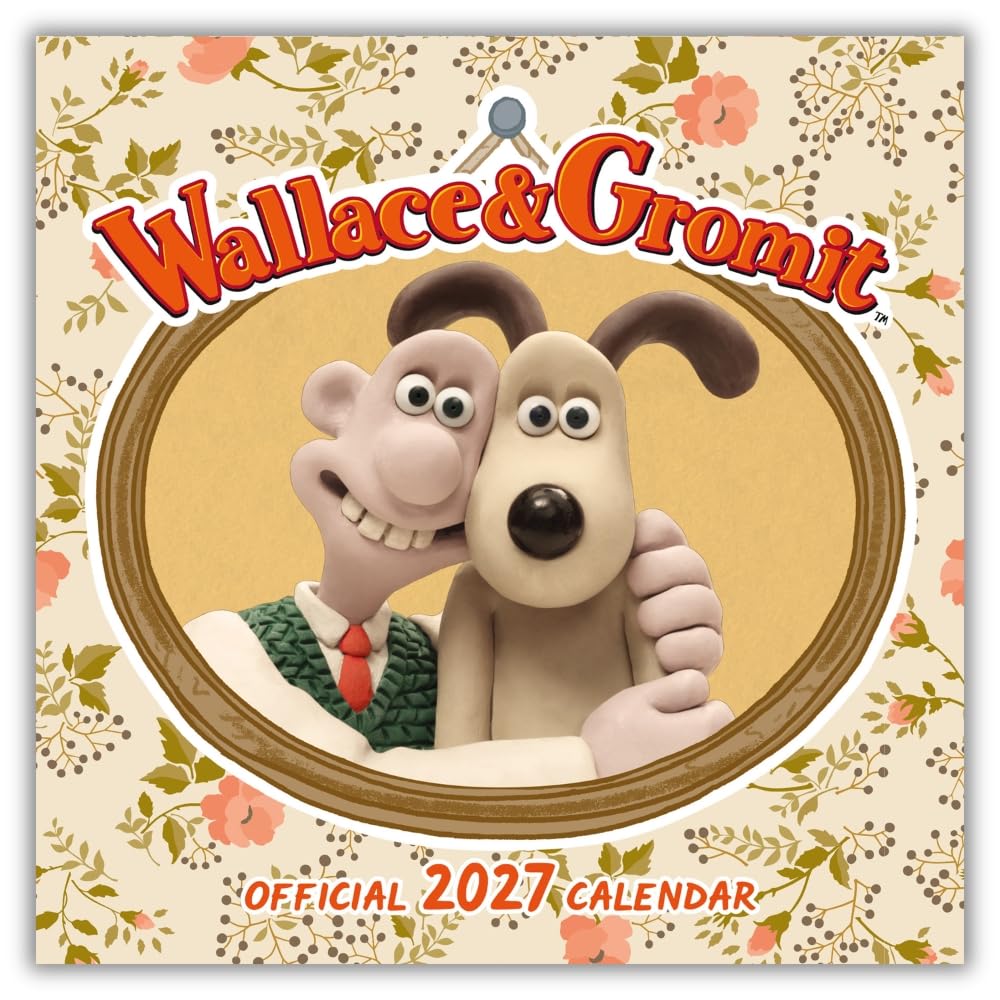 Wallace & Gromit 2027 Square Wall Calendar Official Licensed Aardman Animation Calendar, Monthly Grid Layout, Iconic Characters & Classic Claymation Artwork, Large Square Format, Gift for Fans