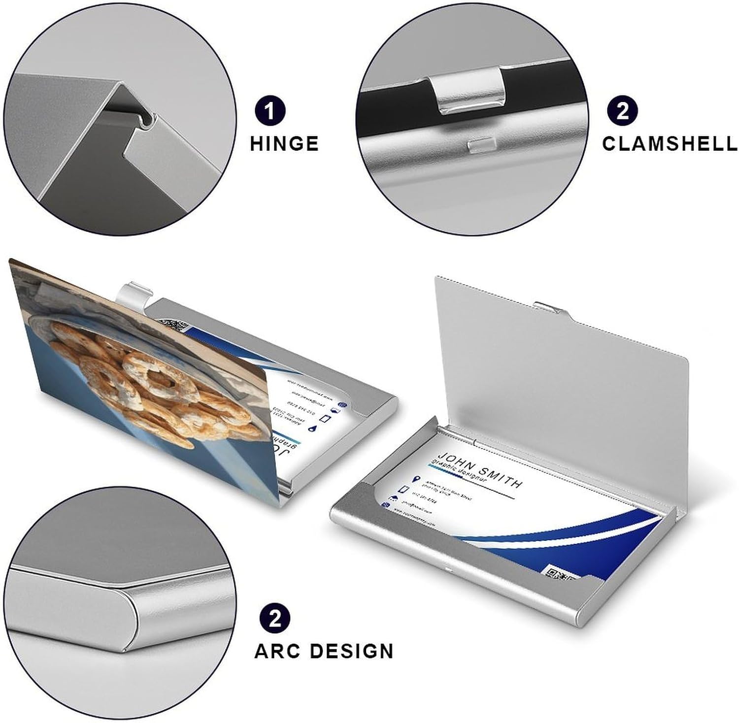 Pretzel Dough Pictures Business Card Holder Slim Business Card Case image 4