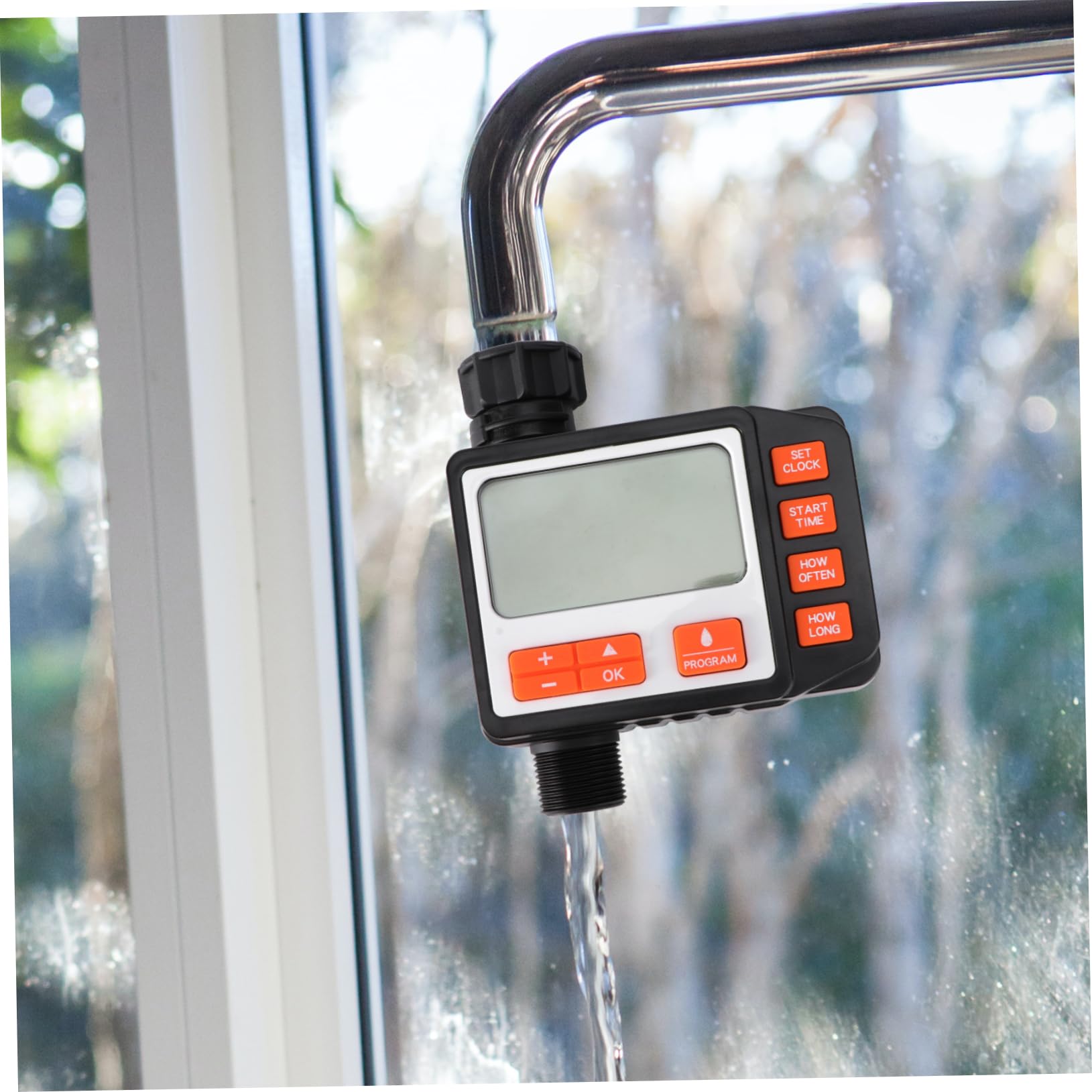 UPKOCH Timer Irrigazione Automatico con Display Ampio Programmatore per Irrigazione a Goccia e Sprinkler in Abs Nero