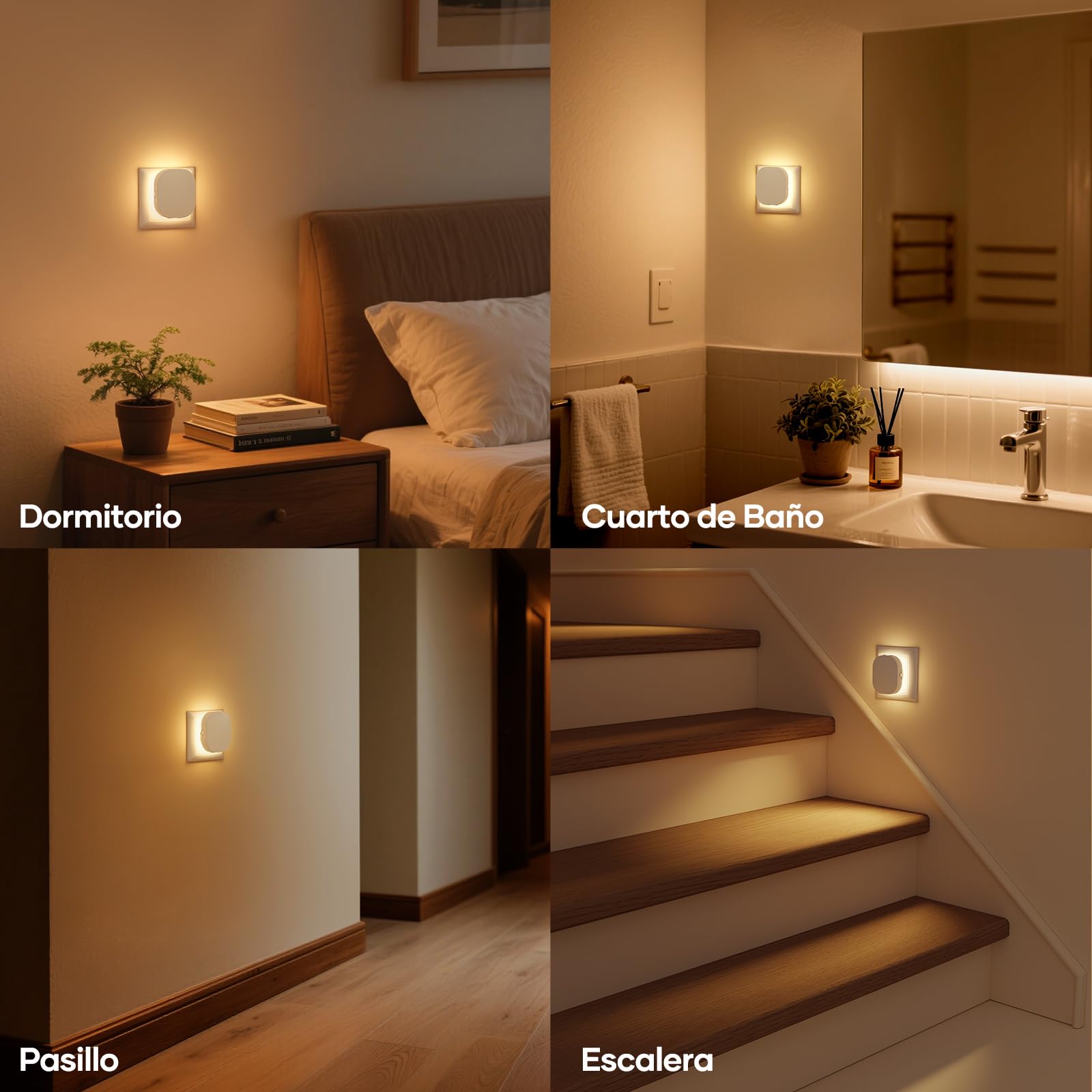Suright 2 Piezas Luz Nocturna Infantil con Sensor Movimiento y Sensor de Crepúsculo, Brillo Ajustables 0.5-60LM, Luz Nocturna Enchufe para Niños, Pasillos, Escalera, Dormitorio