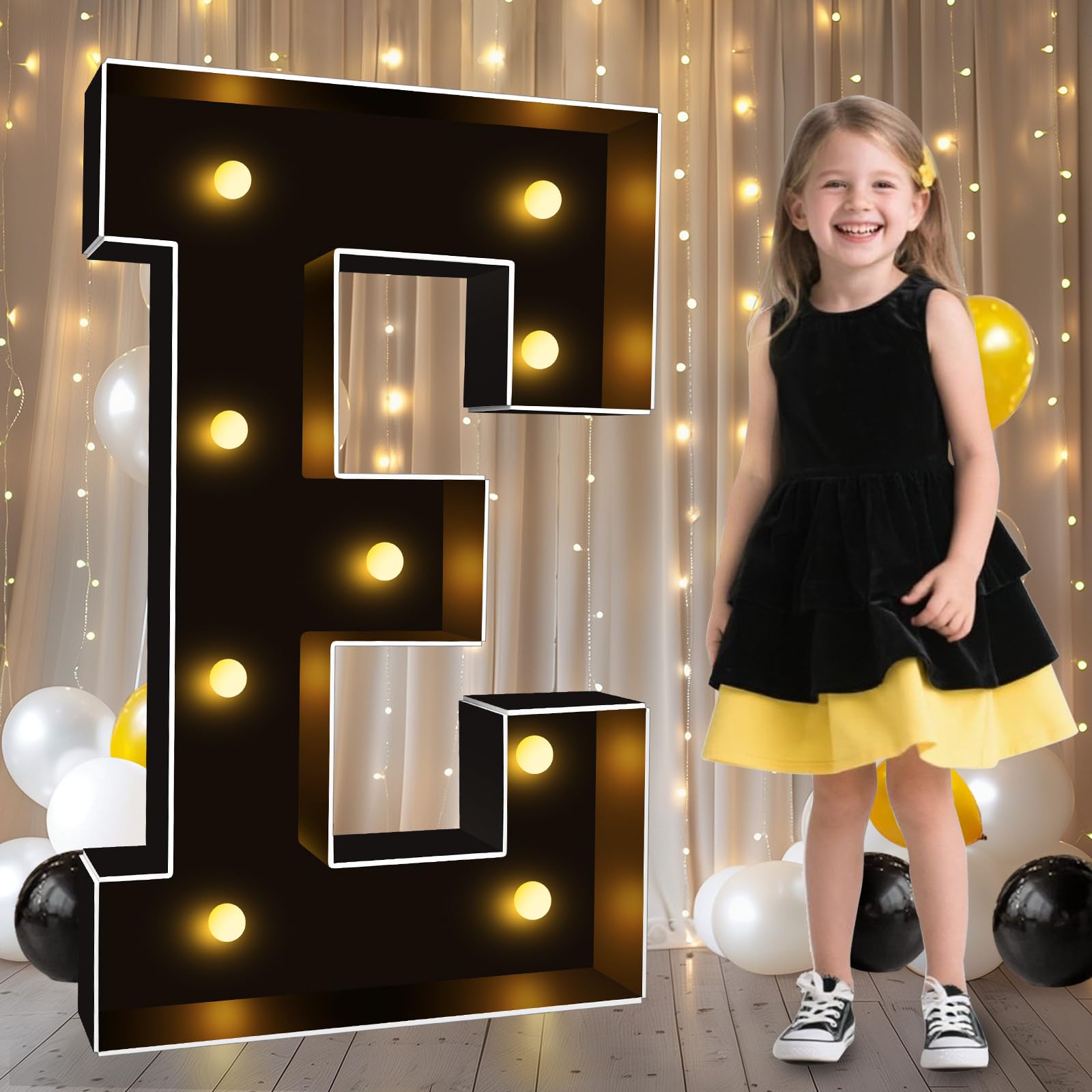 Snapklik.com : 3 FT Marquee Light Up Letters, Black Marquee Letter ...