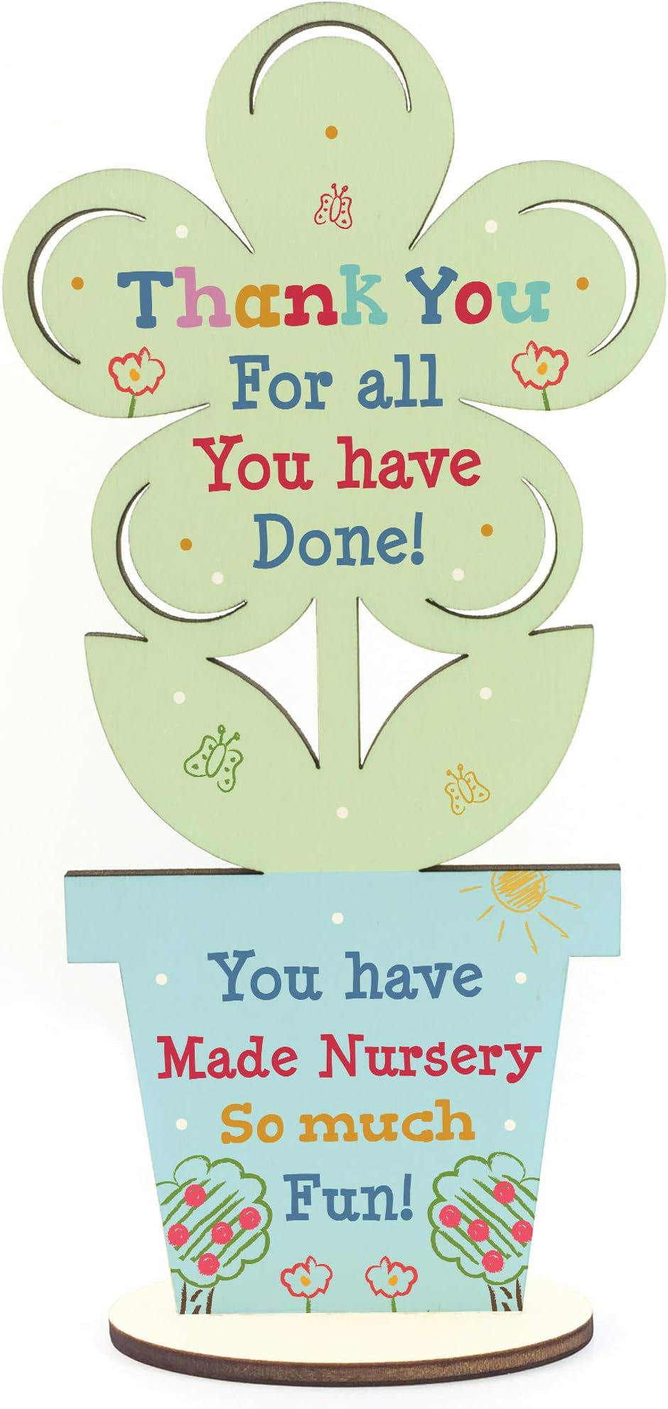 Red Ocean Leaving Nursery Gift Wooden Heart Thank You Nursery Teacher ...