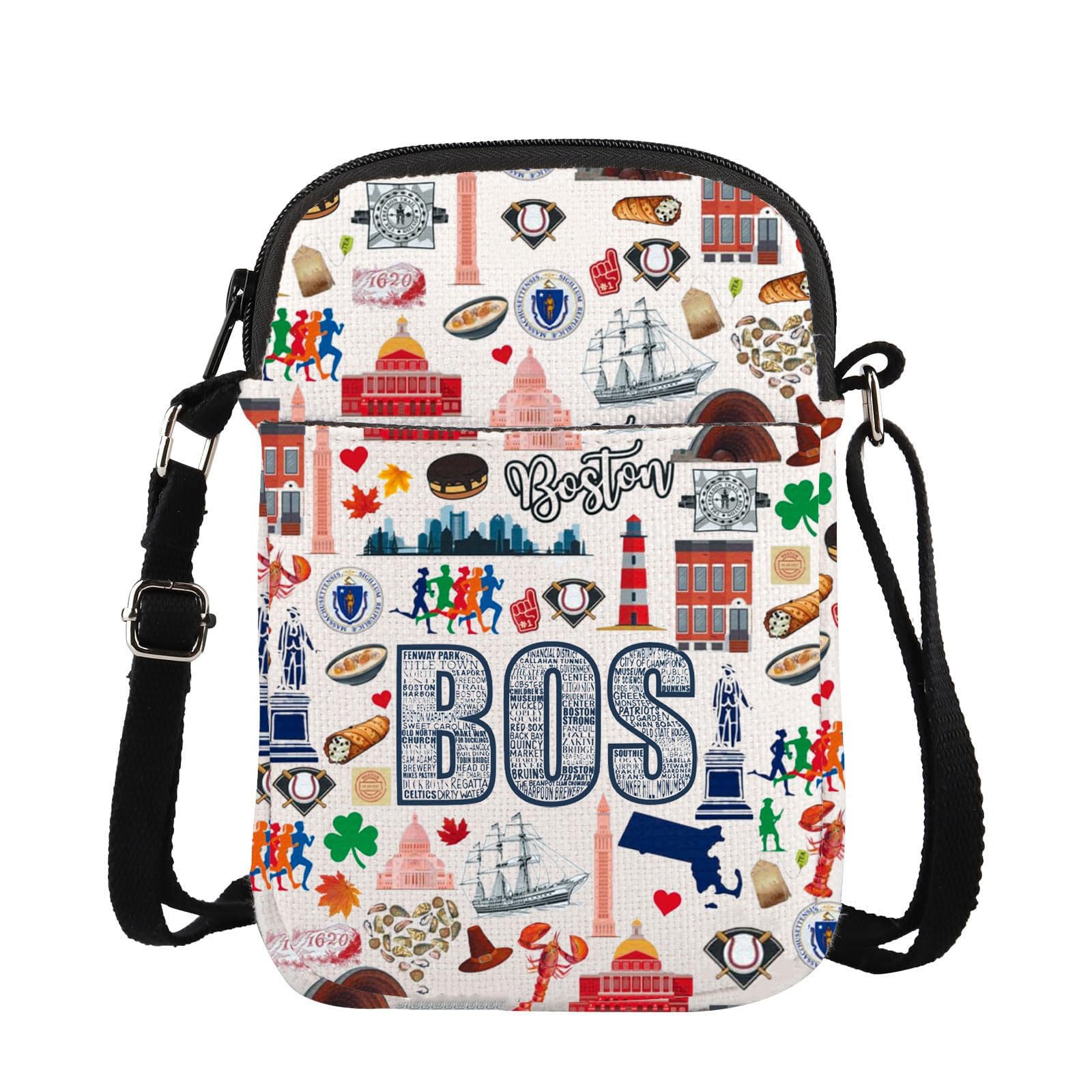 Boston Trip Crossbody Bag New England Souvenir Gift Boston Travel Messenger Bags Massachusetts Gift Boston Housewarming Gift