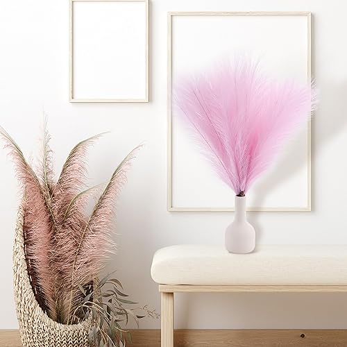 Miniatura 4 de Arreglo de césped sintético de las pampas de 18 pulgadas, tallos de césped pomposo artificiales esponjosos para decoración boho chic del hogar