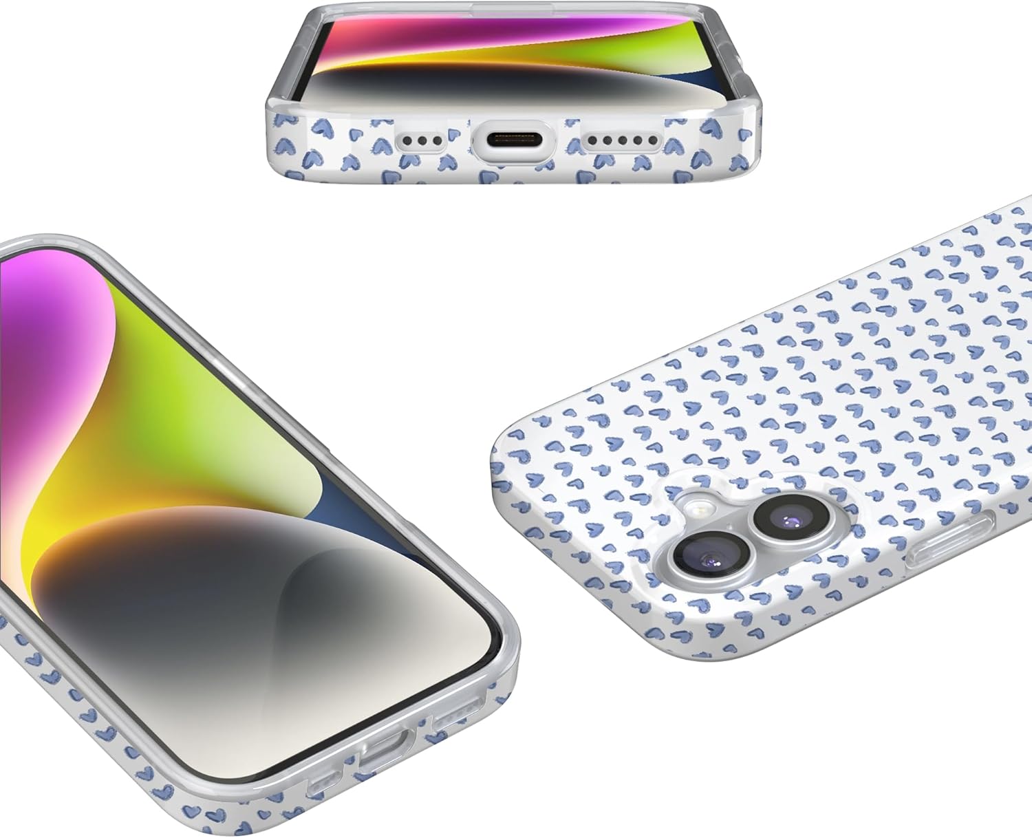 Casely iPhone 17 Case | Lovebug | Blue Hearts | Compatible with MagSafe | Classic Ultra Slim Design