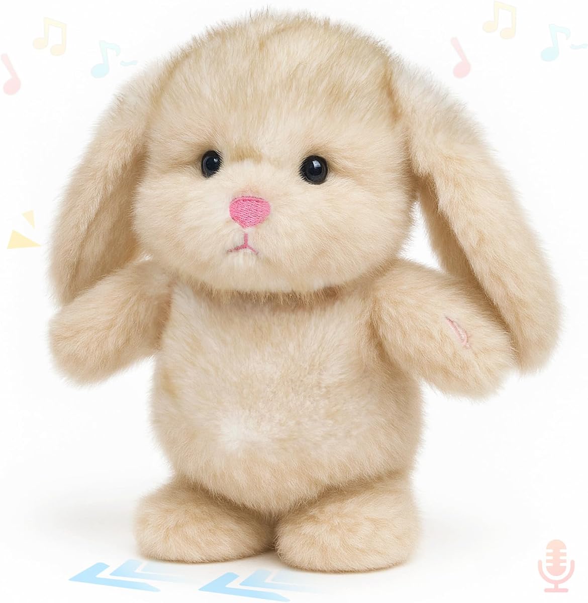 Easfan 9" Talking Bunny Stuffed Animal Repeat What You Say Toy for Kids | Walking Singing speaking toy, interactive plush, electronic musical pets, Christmas birthday holiday gift, for toddlers