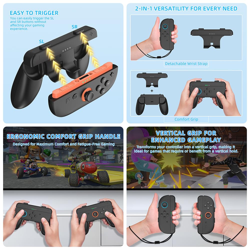 TEHAOUU Set sportivo quattordici in uno per Nintendo Switch 2: volante, manopole, polsini, mouse, custodia in cristallo e pellicola protettiva in vetro temperato