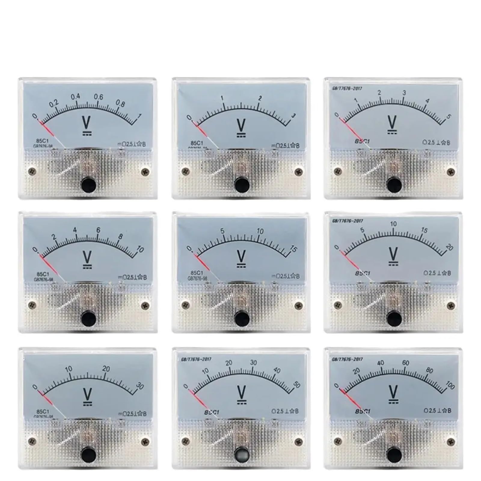 Voltmètre analogique 85C1-V avec mesure précise de tension 0-50V - 5