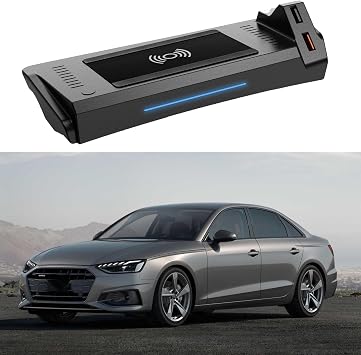 Wireless Car Charger Automotive 15W Wireless Charger for Audi A4 A5 S4 S5 RS4 RS5 2019-2021 Panel Center Console Charging Pad Wireless Smartphone