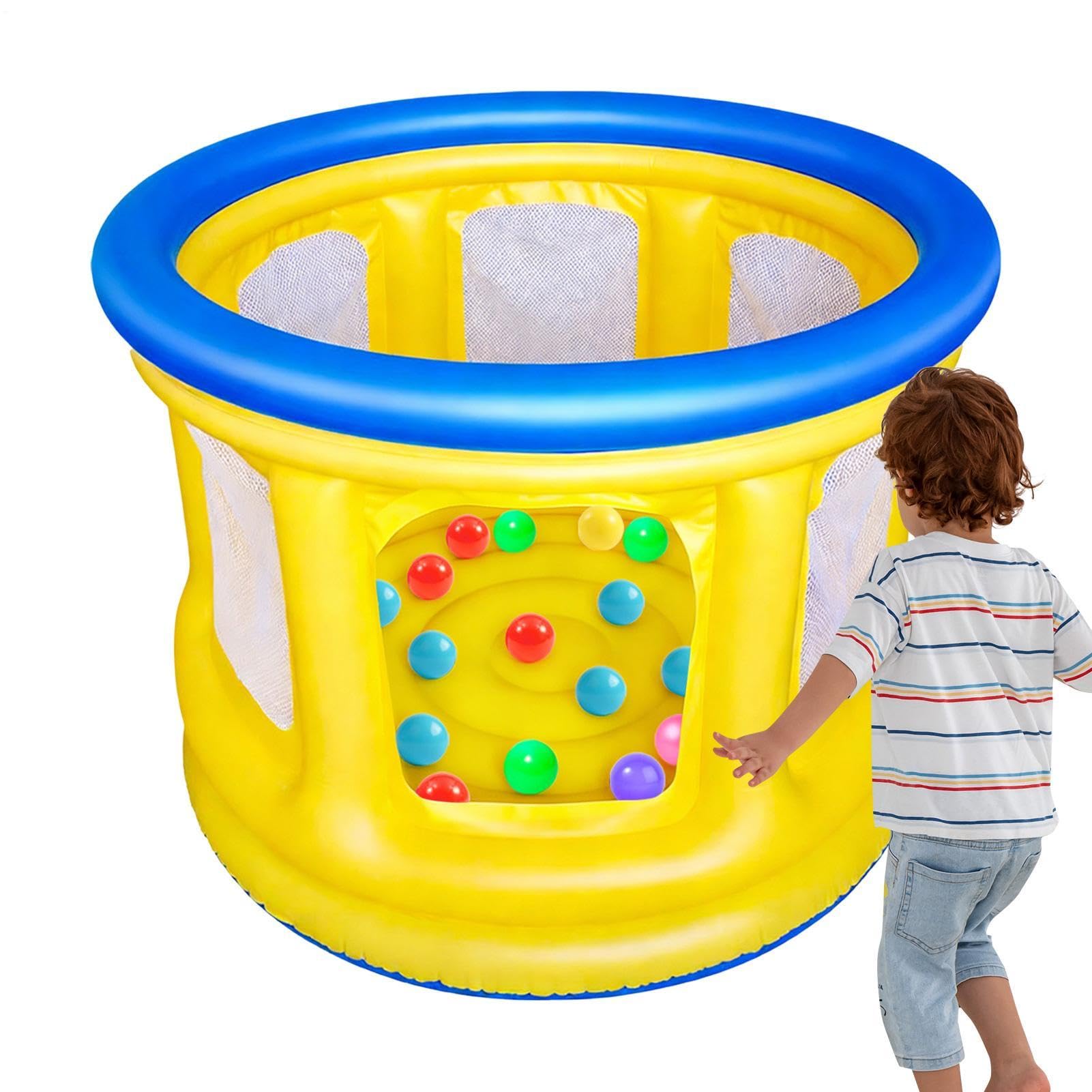 Indoor Bounce House 20 Balls Round Inflatable Portable Fun Play Center