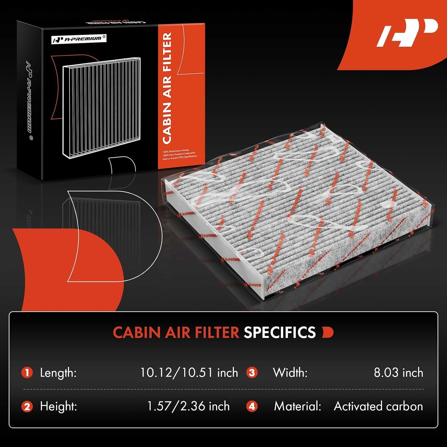 A-Premium 2-PC Cabin Air Filter with Activated Carbon Compatible with Mercedes-Benz W163 Series ML320 1998-2003, ML350 2003-2005, ML430 1999-2001, ML500 2002-2005, ML55 AMG 2000-2003