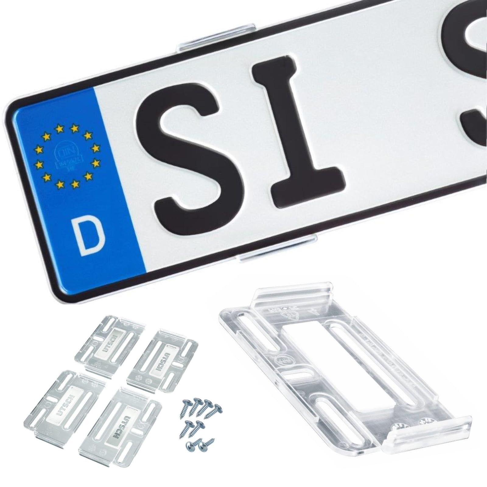 Simple-Fix rahmenloser universeller Kennzeichenhalter (transparent)