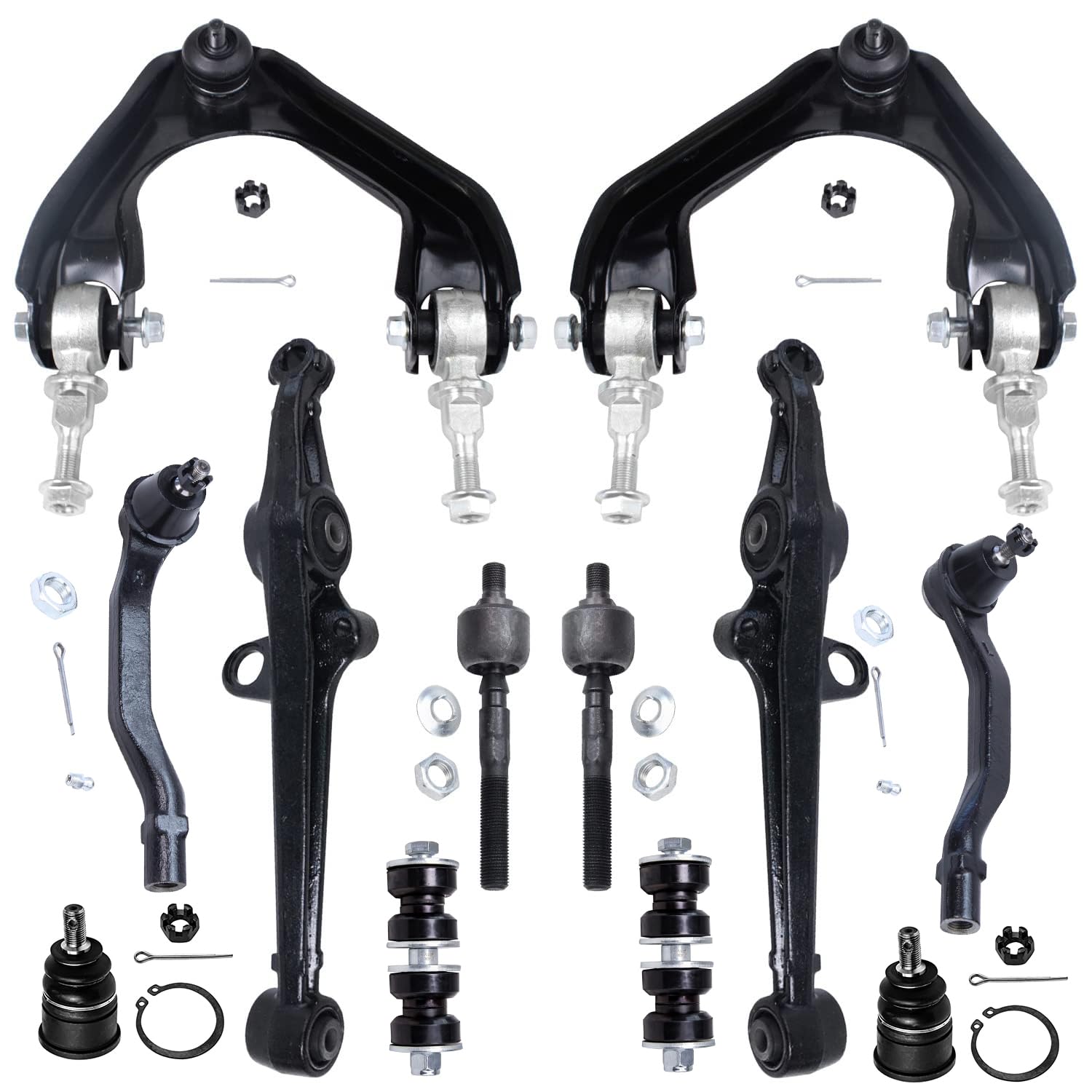 Detroit Axle - 12pc Front End Kit for 1990-1993 Honda Accord 2 Upper | Control Arms w/Ball Joints 2 Lower Control Arms 2 Lower Ball Joints 4 Inner &amp; Outer Tie Rods 2 Sway Bars 1991 1992