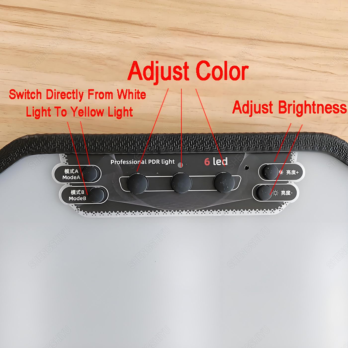 lampa PDR do usuwania wgnieceń samochodowych,6 trybów regulacji oświetlenia,narzędzie do usuwania wgnieceń samochodowych z regulowanym uchwytem,do mechaników i napraw mobilnych Black