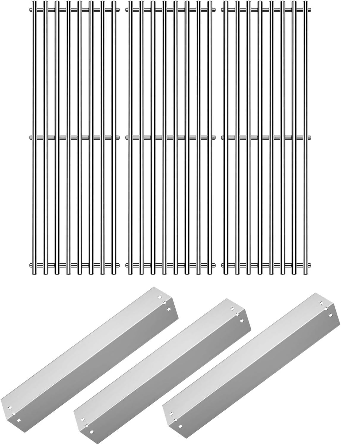 95051 Stainless Steel Heat Plate and 19.75" Cooking Grill Grate Replacement Parts for Chargriller Charcoal 3001, 3008, 3030, 4000, 5050, 5252, 5650,9020 Gas Grill