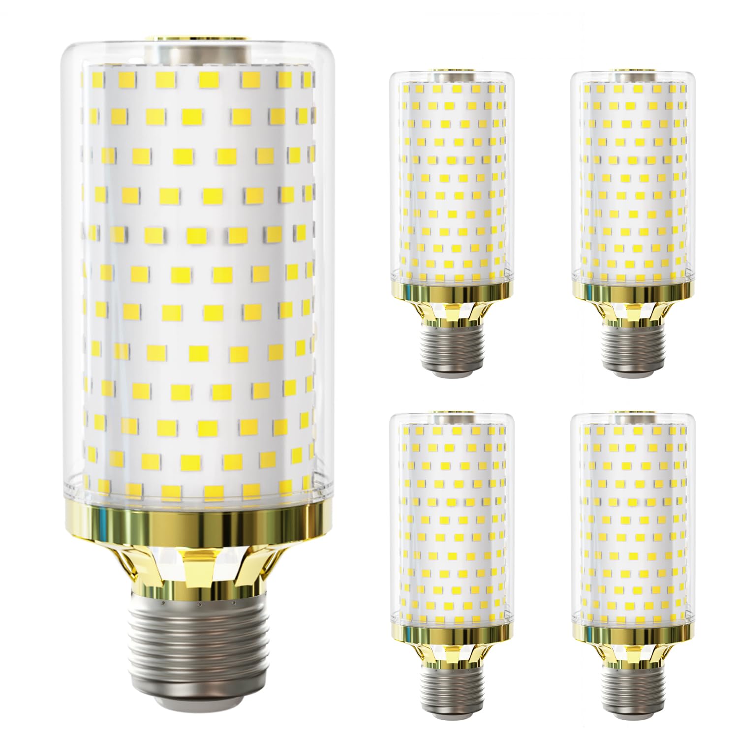 MDee Corn LED E27 Bulb, 15W Edison Screw Bulbs, 150W Incandescent Replacement, 2800 Lumen, Cool White 6000K, AC 230V, Non-Dimmable, Energy Saving E27 Screw Bulb for Home Lighting, 5-Pack