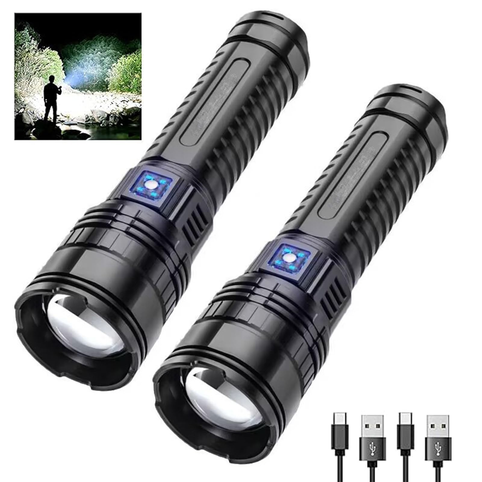 KGBNYSS LED Rechargeable Torch, Extremely Bright 3000 Lumens