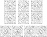 Vista 9 de ECYC Ltd 10 paneles de pared de espuma 3D autoadhesivos de 13.78 x 13.78 x 0.12 pulgadas, paneles de pared de flores 3D para despegar y pegar