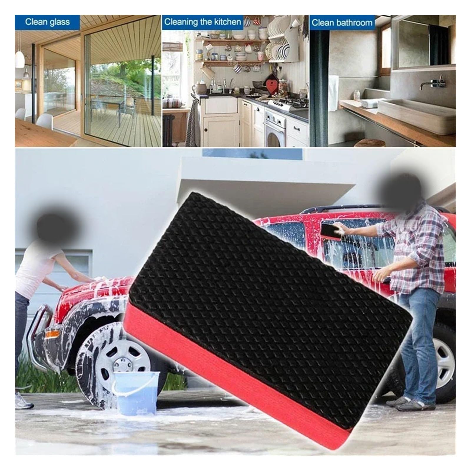 1/5 szt. Car Magic Clay Gąbka Bar Pad do odkażania Gąbka Blok do czyszczenia Guma Wosk Polerowanie Pad Narzędzie do mycia samochodu (3 szt.)