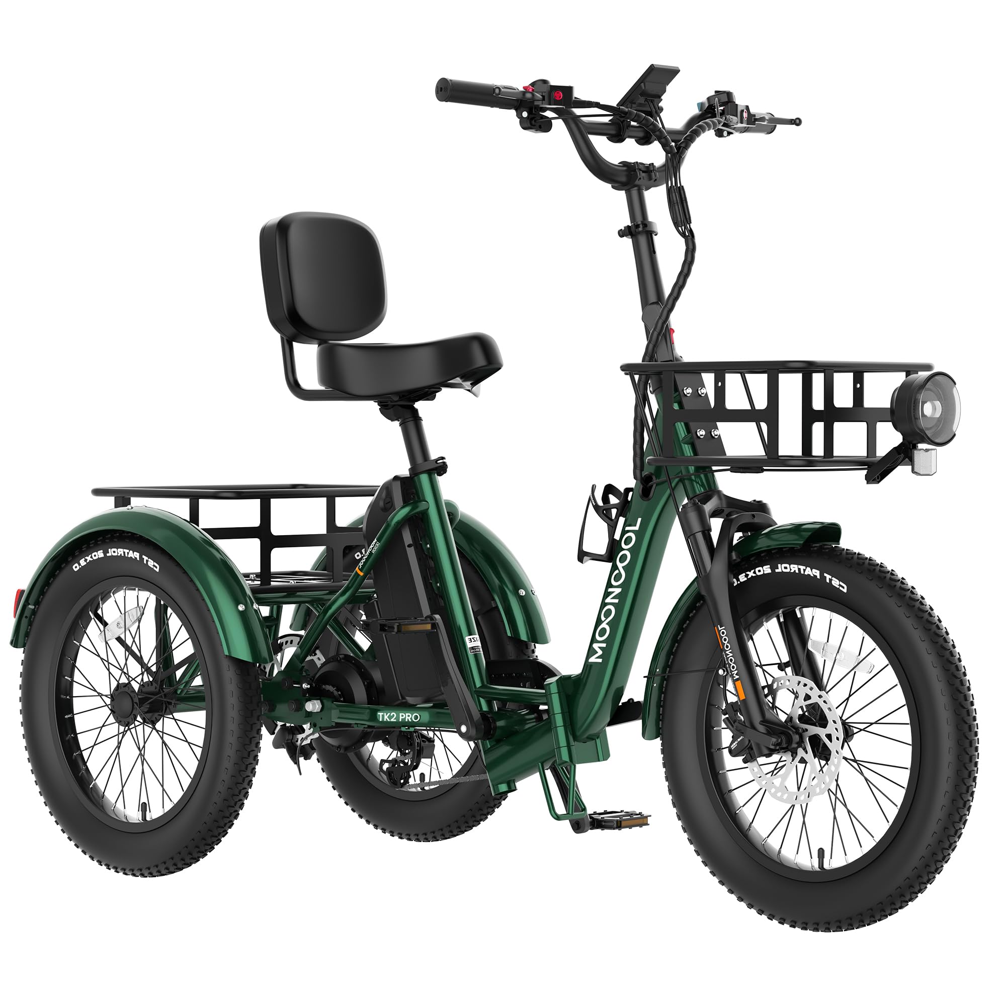 MOONCOOL Electric Tricycle for Adults, Fat Tire Folding Electric Trike