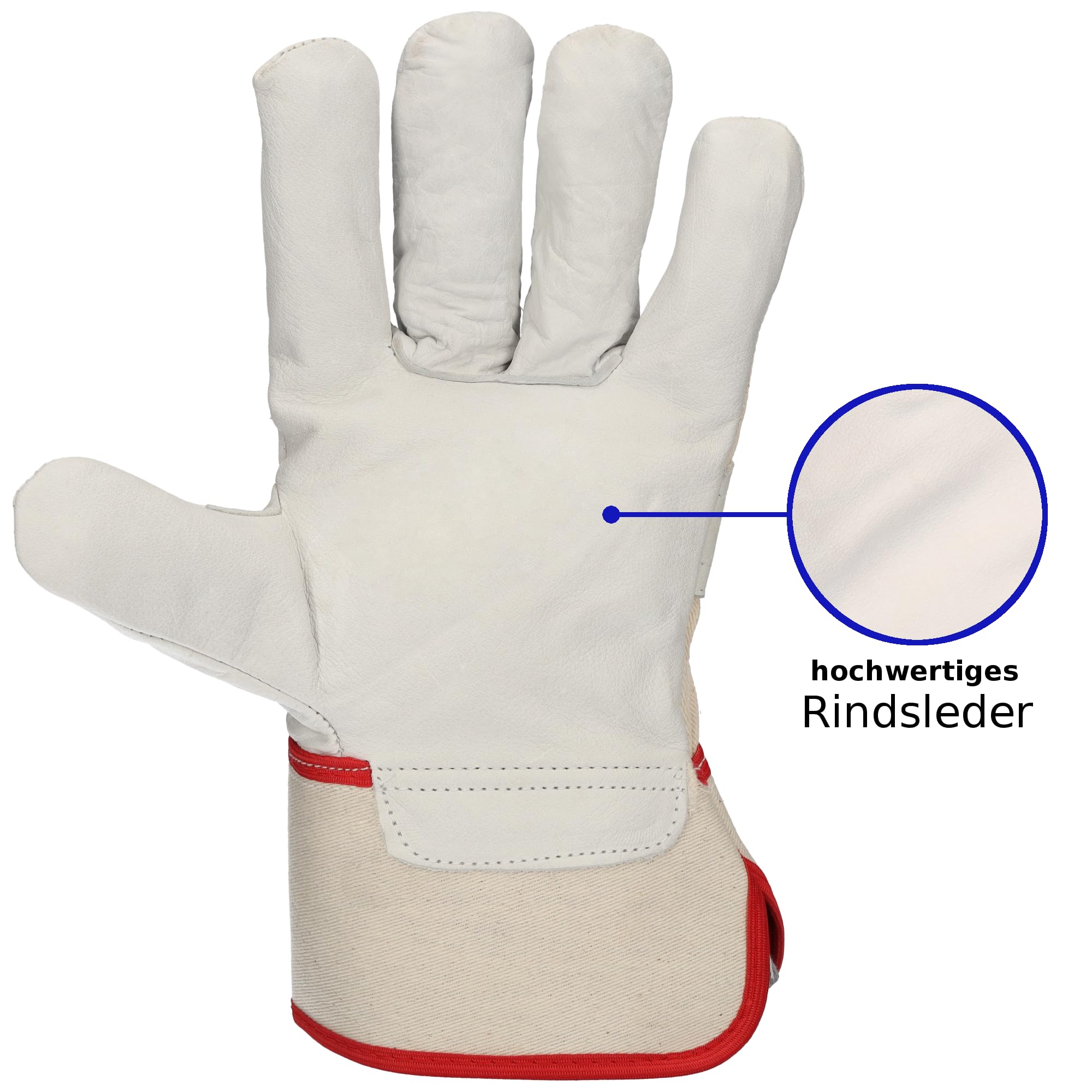 SAMETRUCK 1-120 Paar Arbeitshandschuhe Leder Handschuh gefüttert Stulpe Rindsleder Gr. 10 (60 Paar)