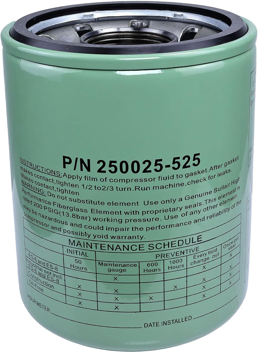 250025-525 KAYIQIN Oil Filter Compatible with LS10-40 VS20-32 Type Air Compressor, P/N250025-525 Replacement Part