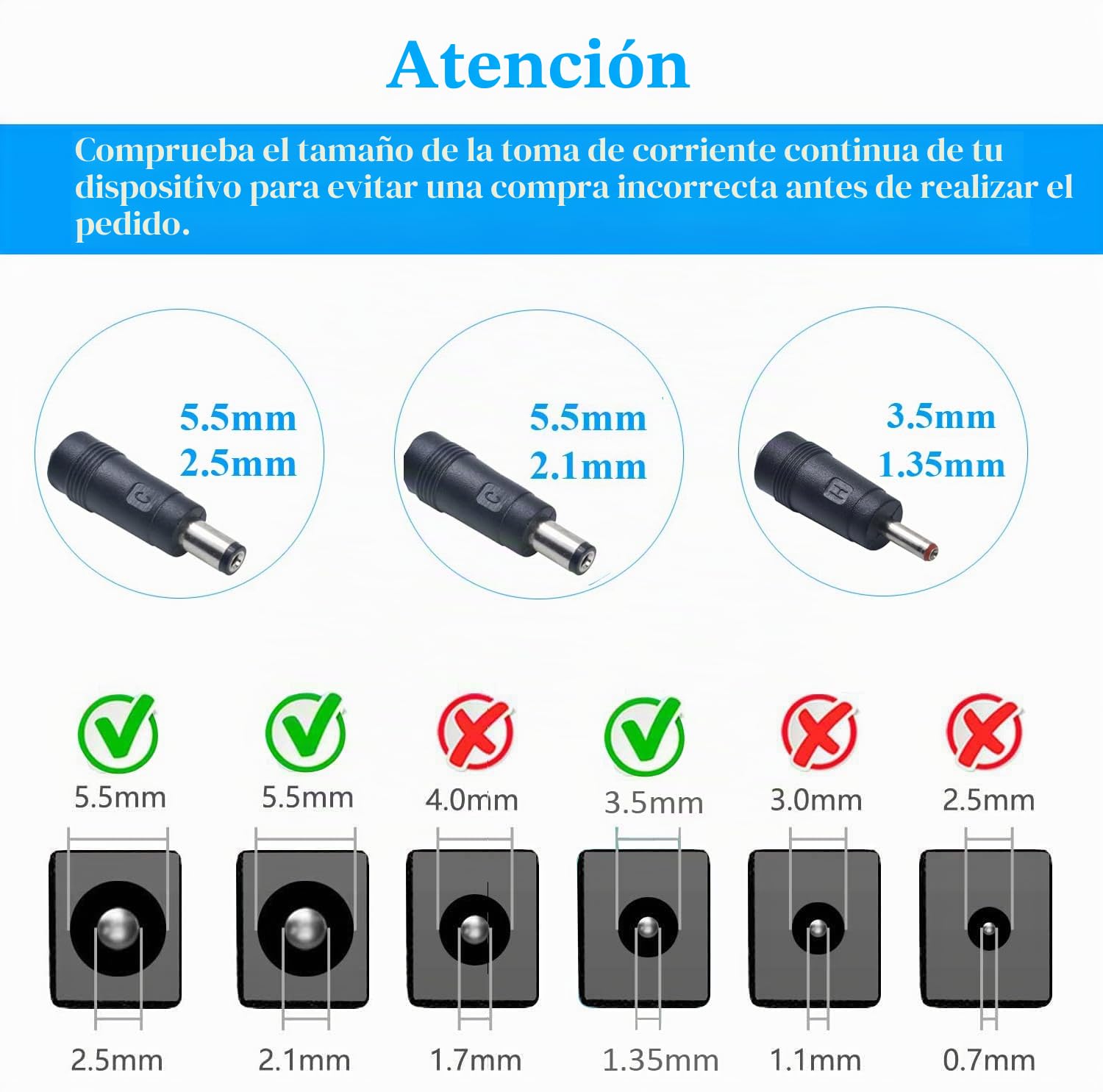 Fuente de alimentación de CA a CC (24 V, 1,5 A, enchufe de 5,5 mm x 2,1 mm)