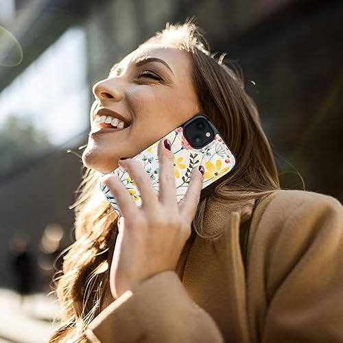 Miniatura 6 de HAOPINSH Funda tipo cartera para iPhone 13 con tarjetero y diseño floral de flores en la parte trasera, de piel sintética, con ranuras para