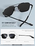 LUENX Square Aviator Sunglasses for Men Women Polarized | UV400 Polygon Lens Driving