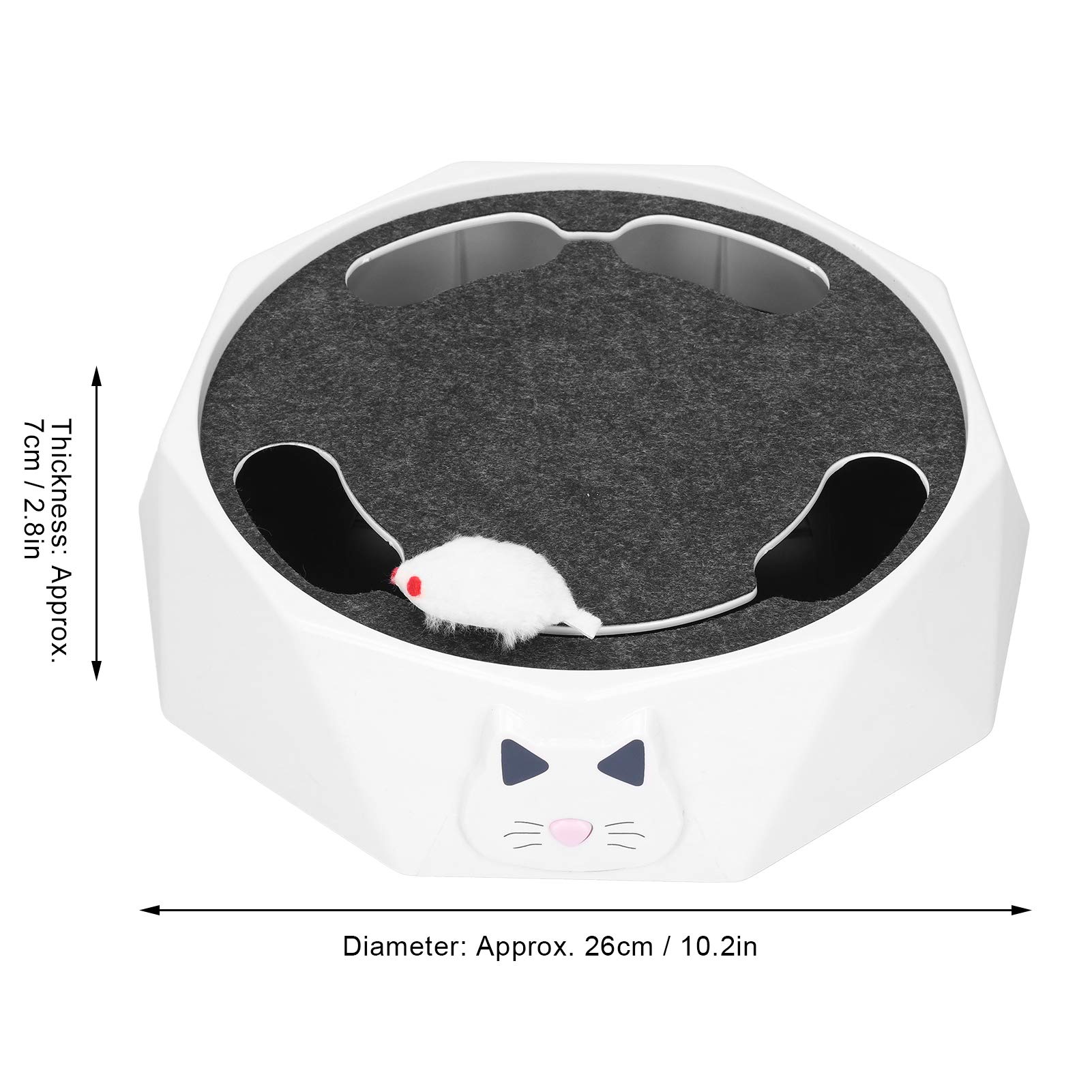 Catch Mouse Cat Toy Teaser électrique interactif pour chats et chats en plastique de 10,2 pouces de diamètre avec effet sonore