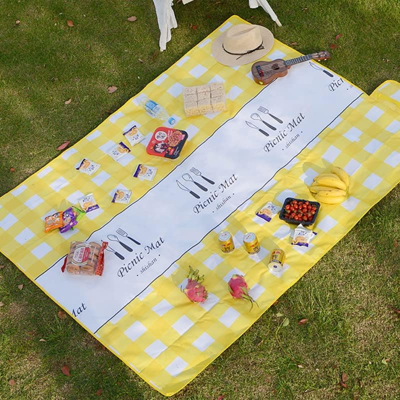 Picnic Basket Accessories, Enjoy Outdoor Activities with The Stylish Picnic Blanket (Yellow)