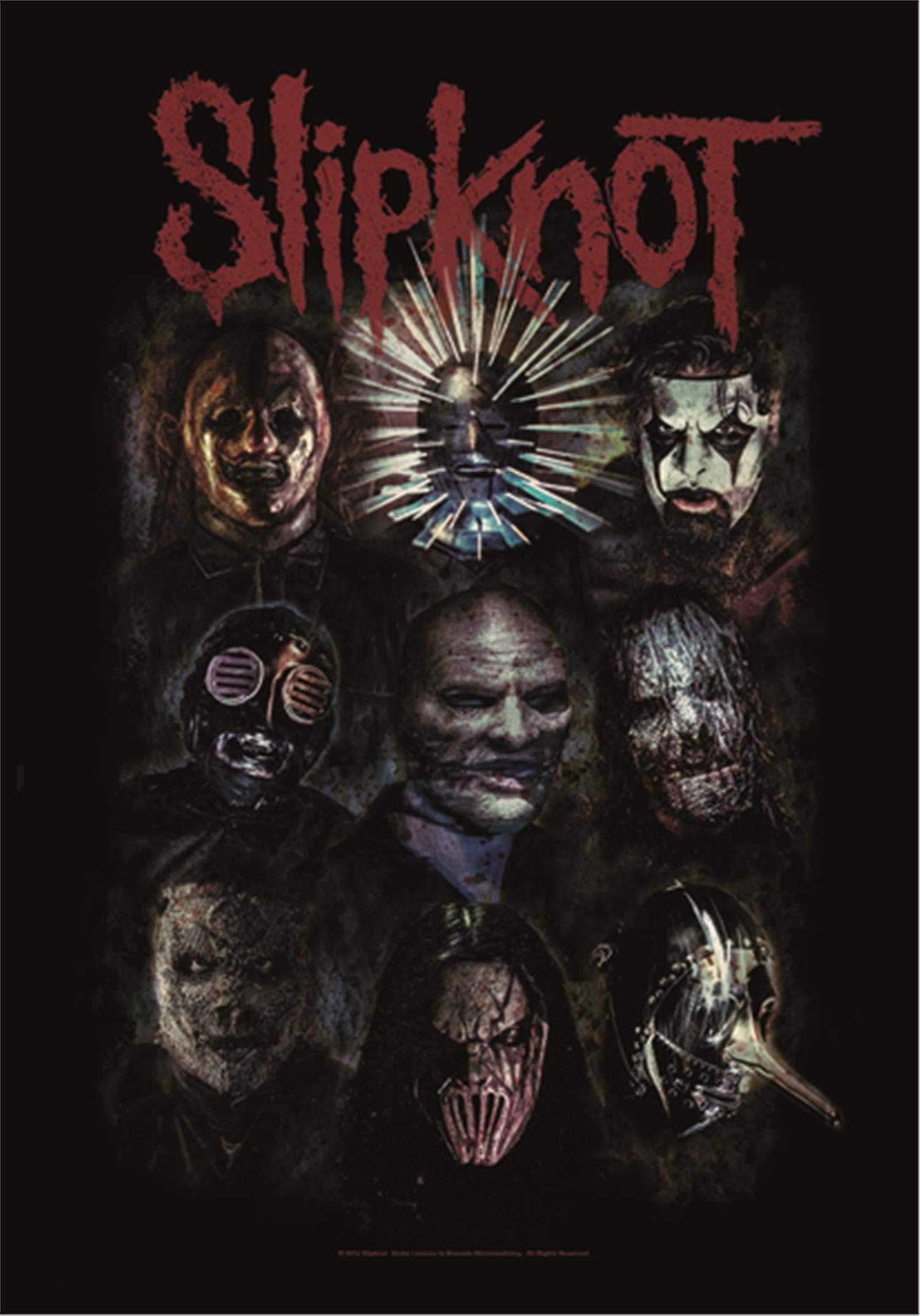 Heart Rock Licensed Slipknot Flag - Oxidised, Fabric, Multicoloured, 110 x 75 x 0.1 cm