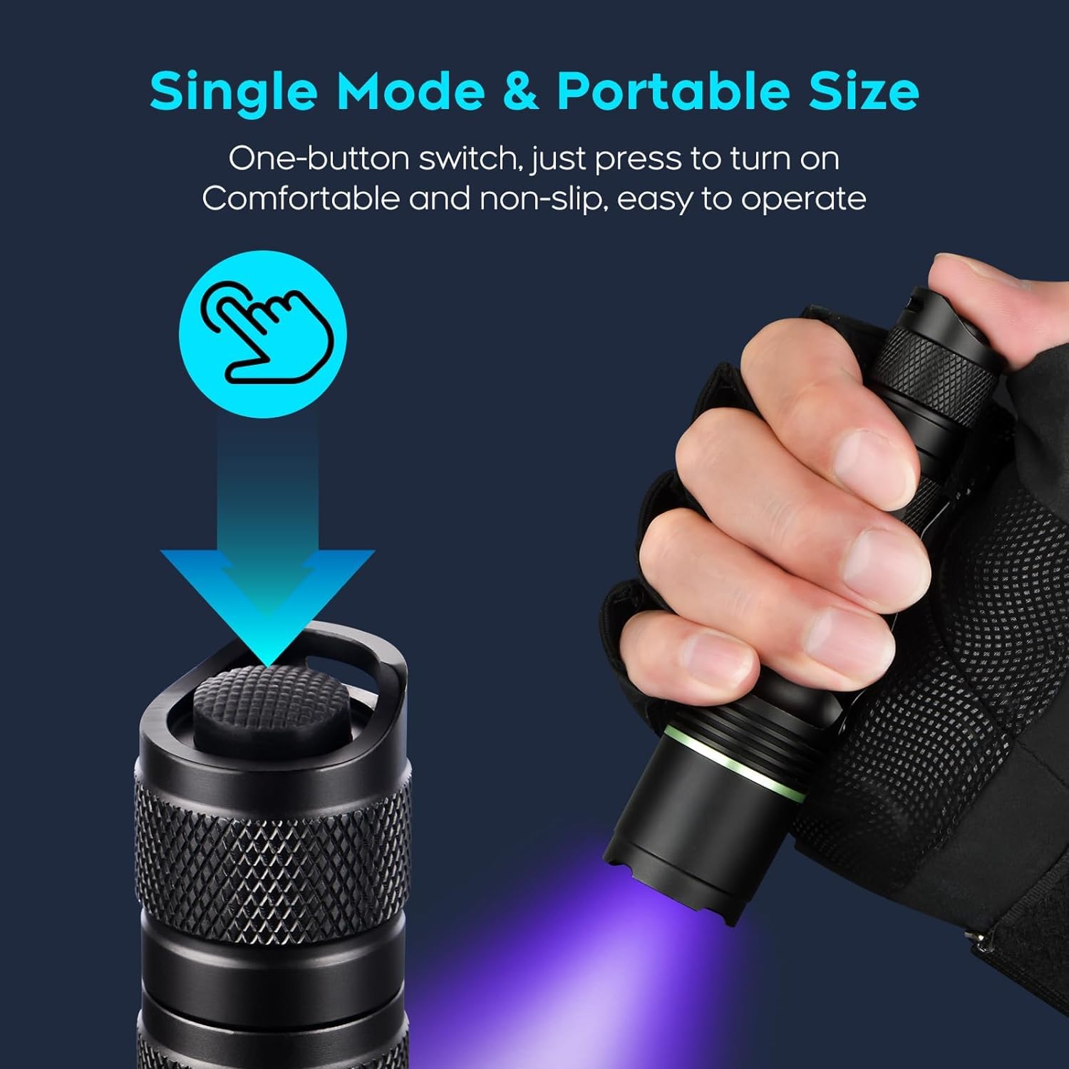 UltraFire Torcia UV 395-405nm Zoomabile – Lampada Ultravioletta 5W Con Batteria Ricaricabile, Rileva Urina E Indurisce Resina
