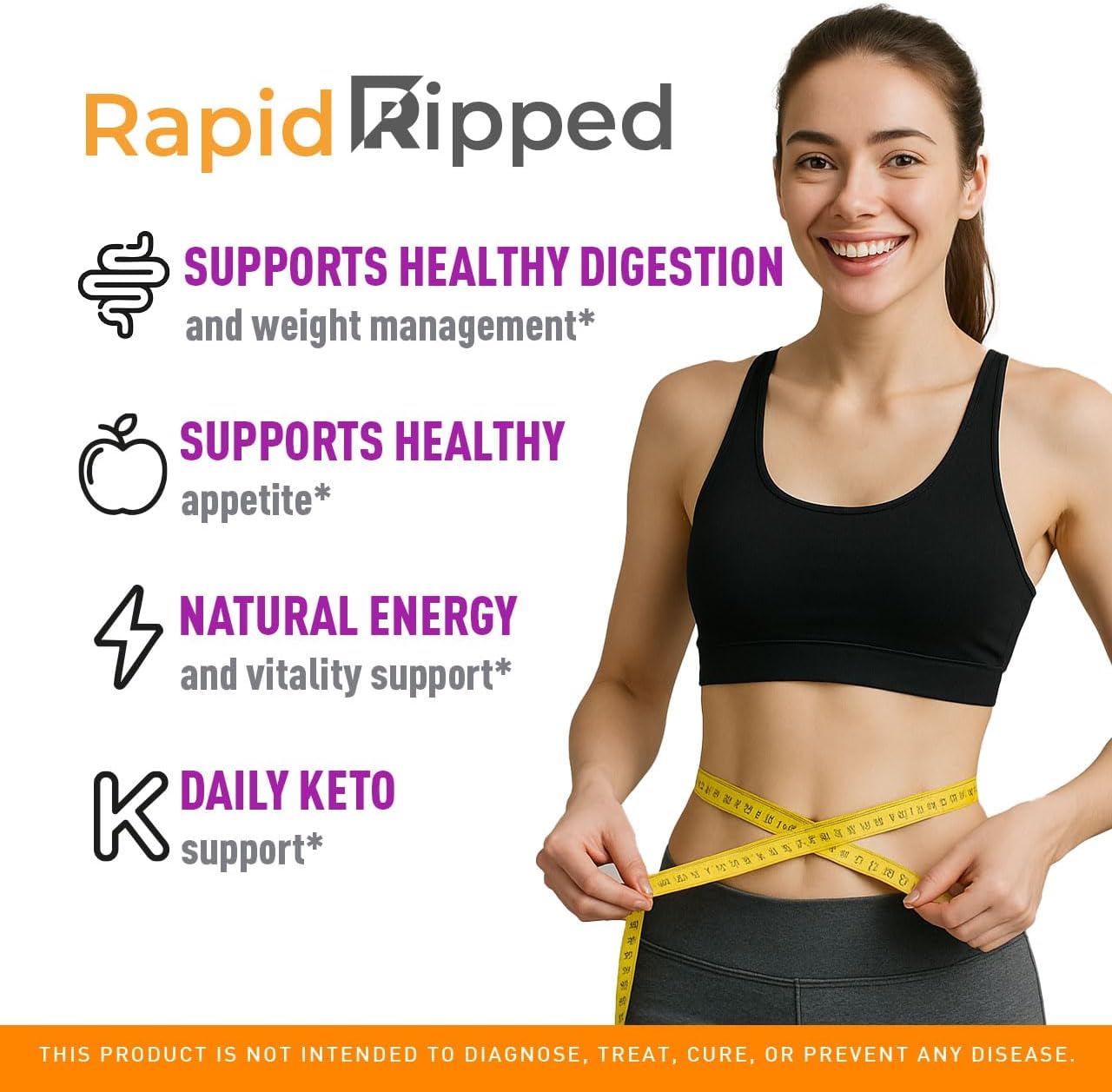 Rapid Ripped Keto ACV Gummies Weight Loss Support, Rapidripped Keto Plus Apple Cider Vinegar Gummy Advanced Formula 1050MG, All Natural Gomitas Reviews, 60 Gummies for 1 Month