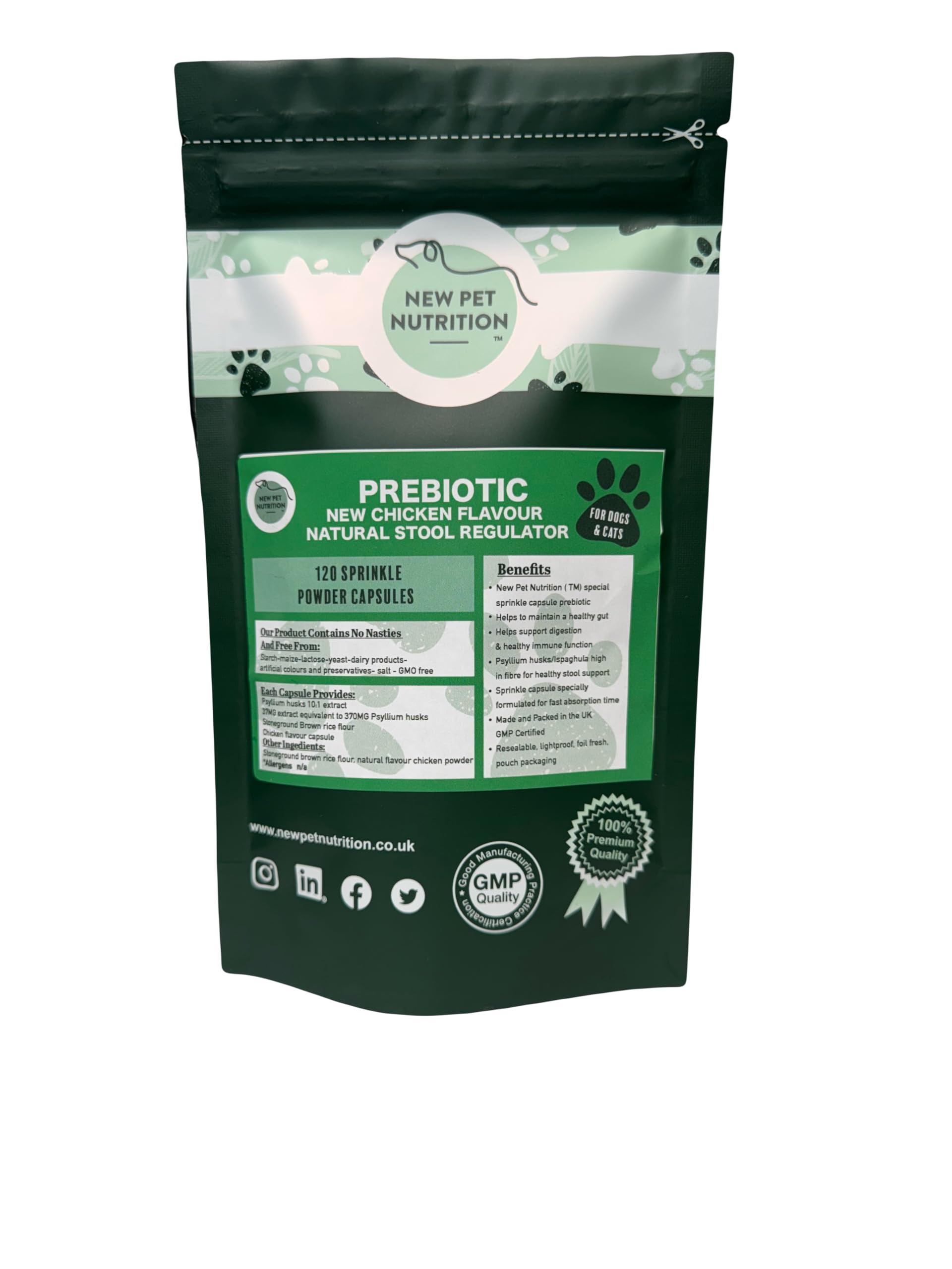 120 x Prebiotic Natural Stool Regulator Sprinkle Powder Capsules