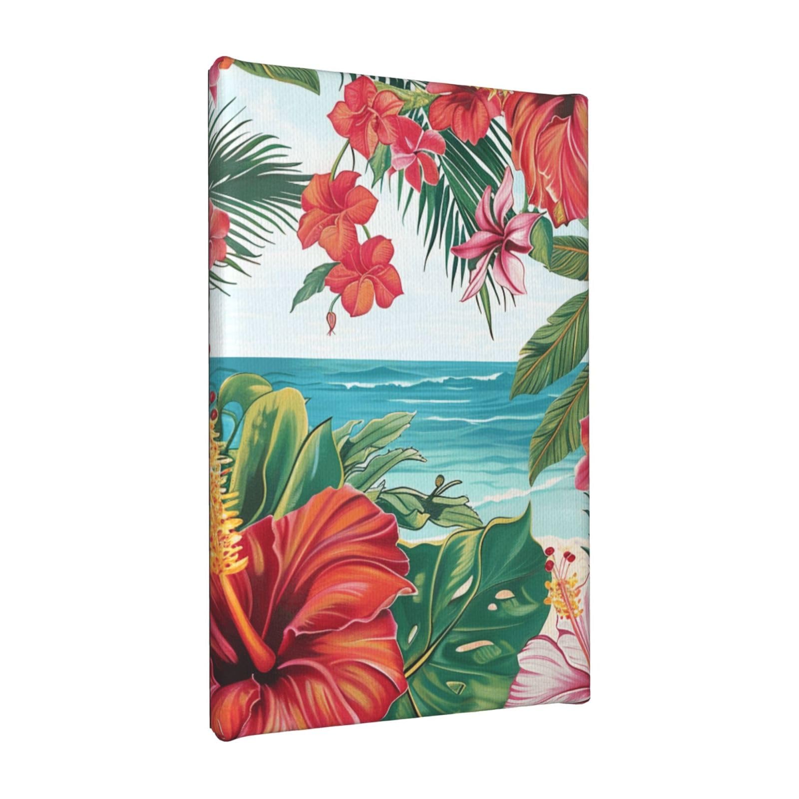 YKLJG summer hawaiian Printed Wall Art Canvas Painting 20x30 CM Wooden Framed Picture Painting Artwork Prints for Bedroom Kitchen Home Office Decor