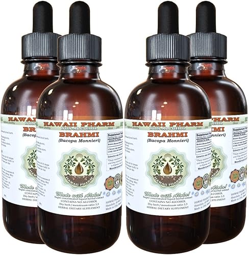 Miniatura 10 de Brahmi alcohol-free Extracto de líquido, Orgánica Brahmi líquido (Bacopa monnieri) toda zacate seca glycerite Hawaii Pharm Suplemento de hierbas