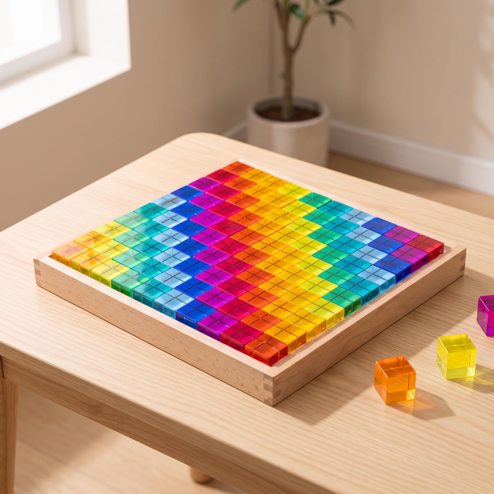 Sharplace Juego Bloques Acrílicos Apilable | Sensorial, Juego Clasificación Colores, Didáctico, Juguete