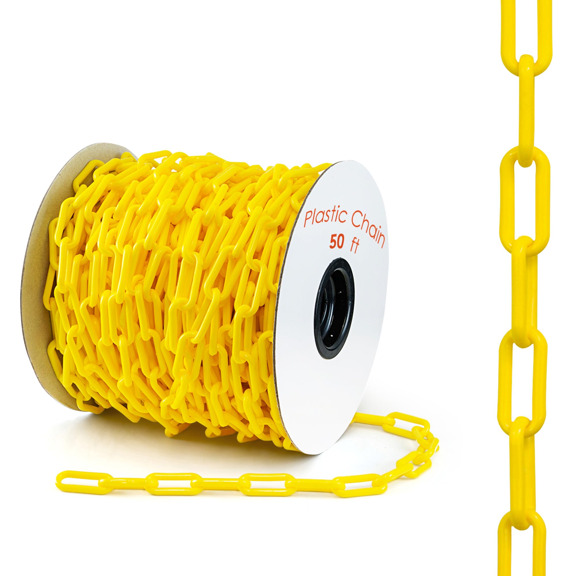 Houseables Chaîne en plastique, barrière de sécurité, maillons de 5,1 cm, poids léger, protection UV, accessoire pour contrôle des foules, ligne d'attente, décoration, clôture à maillons de chaînes