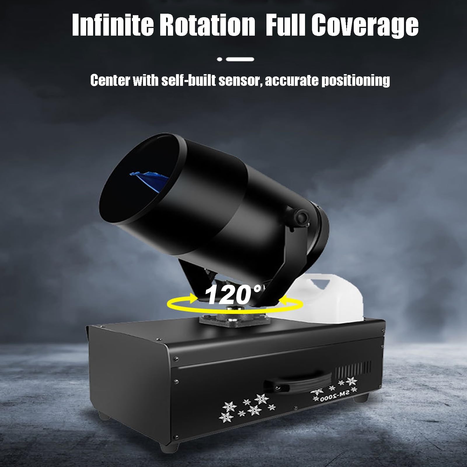 Máquinas de Nieve para Exteriores, máquina de Copo de Nieve con Cabezal agitador de 2000 W con Control Remoto inalámbrico, ángulo Ajustable de 120°, máquina Profesional de pulverización de Copo de