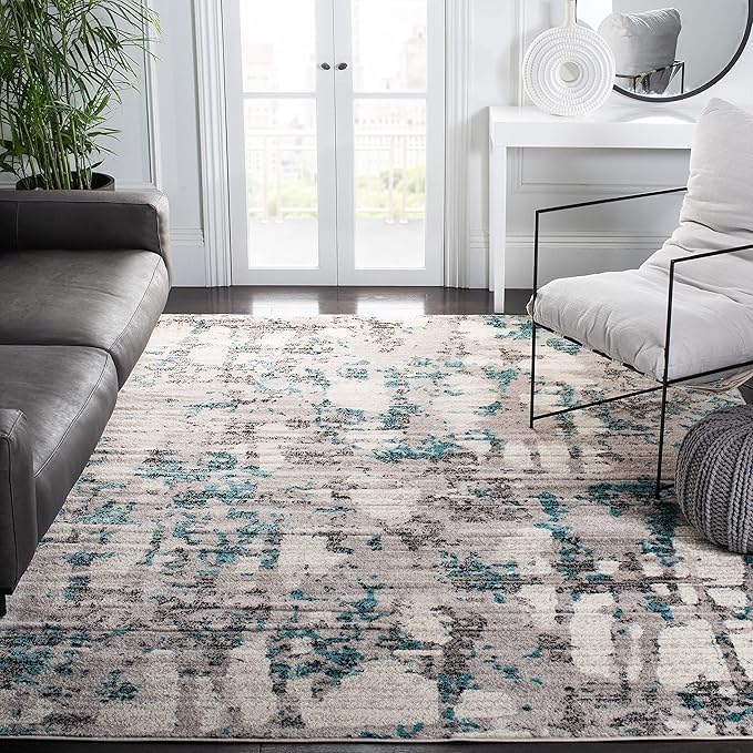 Tapis de salon bleu abstrait 110x190 cm pour chambre