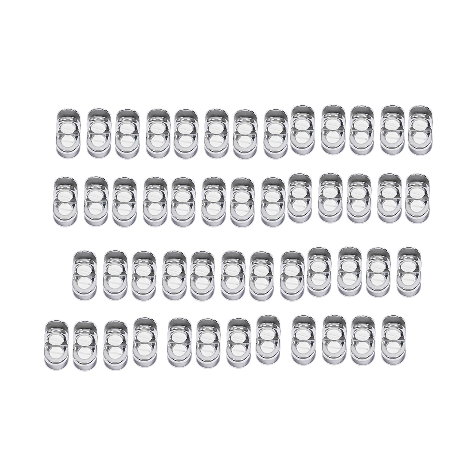 HWBWE Glass Display Connector, 50Pcs Chrome 2-Way Glass Cube Connector, Metal Glass Display Connector 6mm Glass
