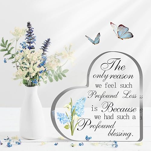 Miniatura 4 de Regalo de duelo de condolencias para mujeres y hombres, recuerdo acrílico con citas de condolencia, letrero conmemorativo, pisapapeles, decoración