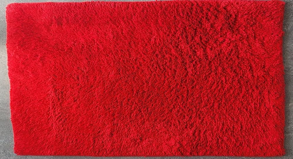 Spirella 10.15590 Badteppich 60 x 90 cm, True Red, 100% Bio-Baumwolle