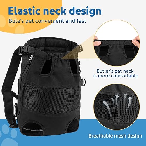 Miniatura 5 de Mochila transportadora para perros  Piernas hacia afuera  Mochila transportadora de mascotas para perros pequeños, medianos y grandes, aprobada por