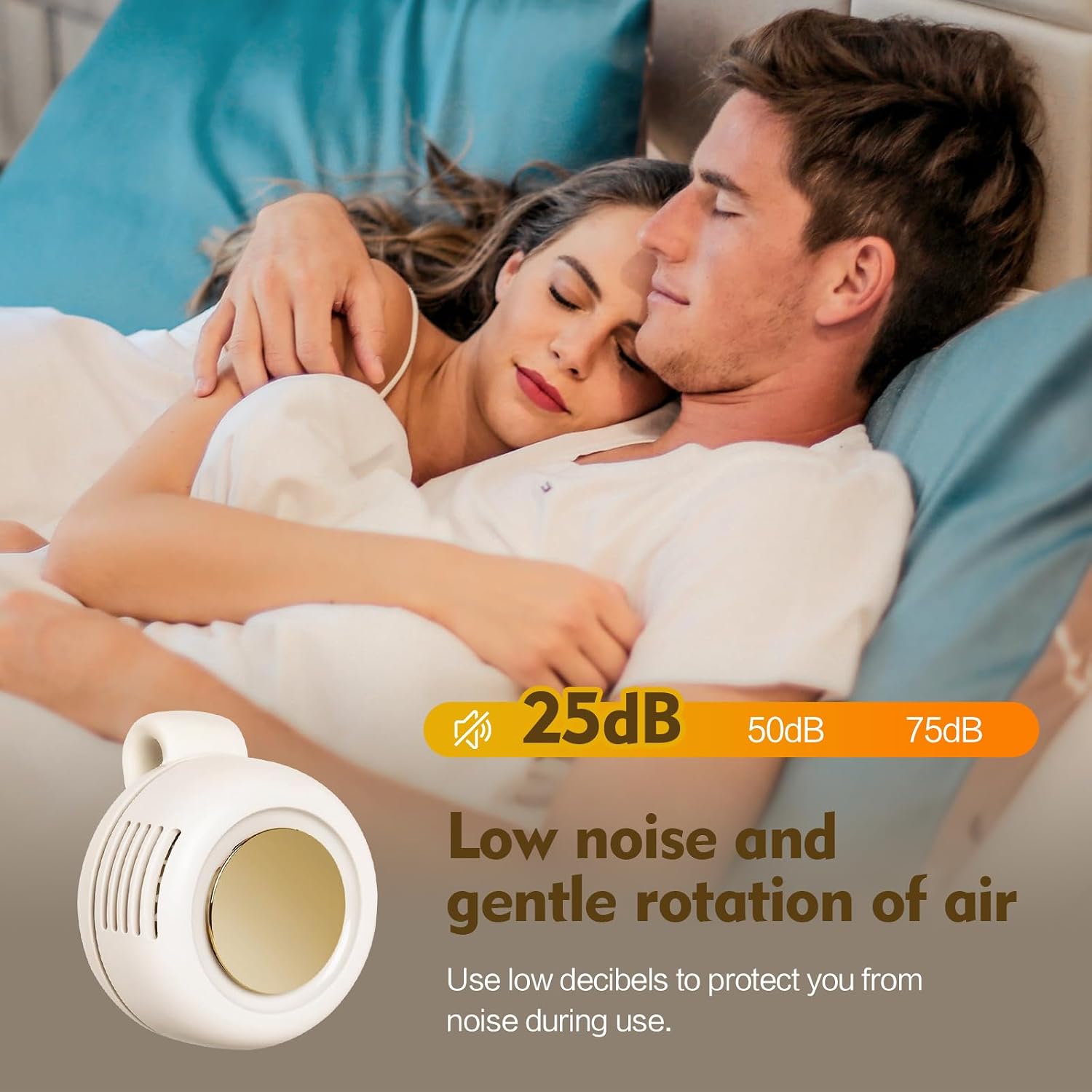 Portable Silent Mini Bladeless Electric Fan,Small fan Clip on for Shirt & Waist,2026 New Mini Bladeless Fan Clip On,Adjustable 3-Speed For Outdoor & Travel & Office, Travel Accessories, Gift (white)