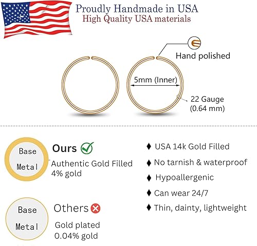 Miniatura 27 de Small Gold or Sterling Silver Huggie Hoop Earrings for Women Cartilage Nose Helix Tragus