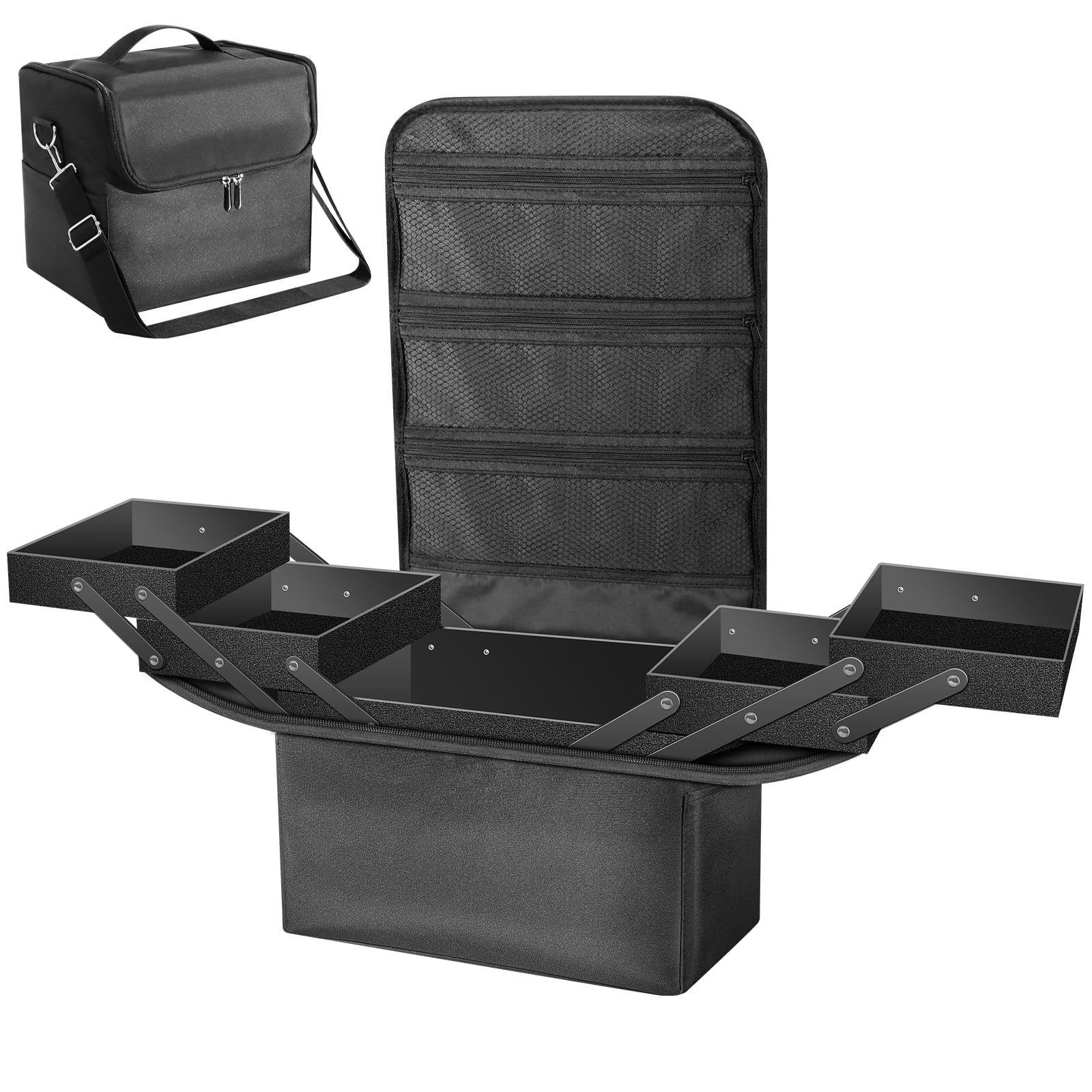 Maletin Organizador de Maquillaje, Estuche Professional, Maleta para Peluqueria, Uñas, Manicura, Neceser Vacio.