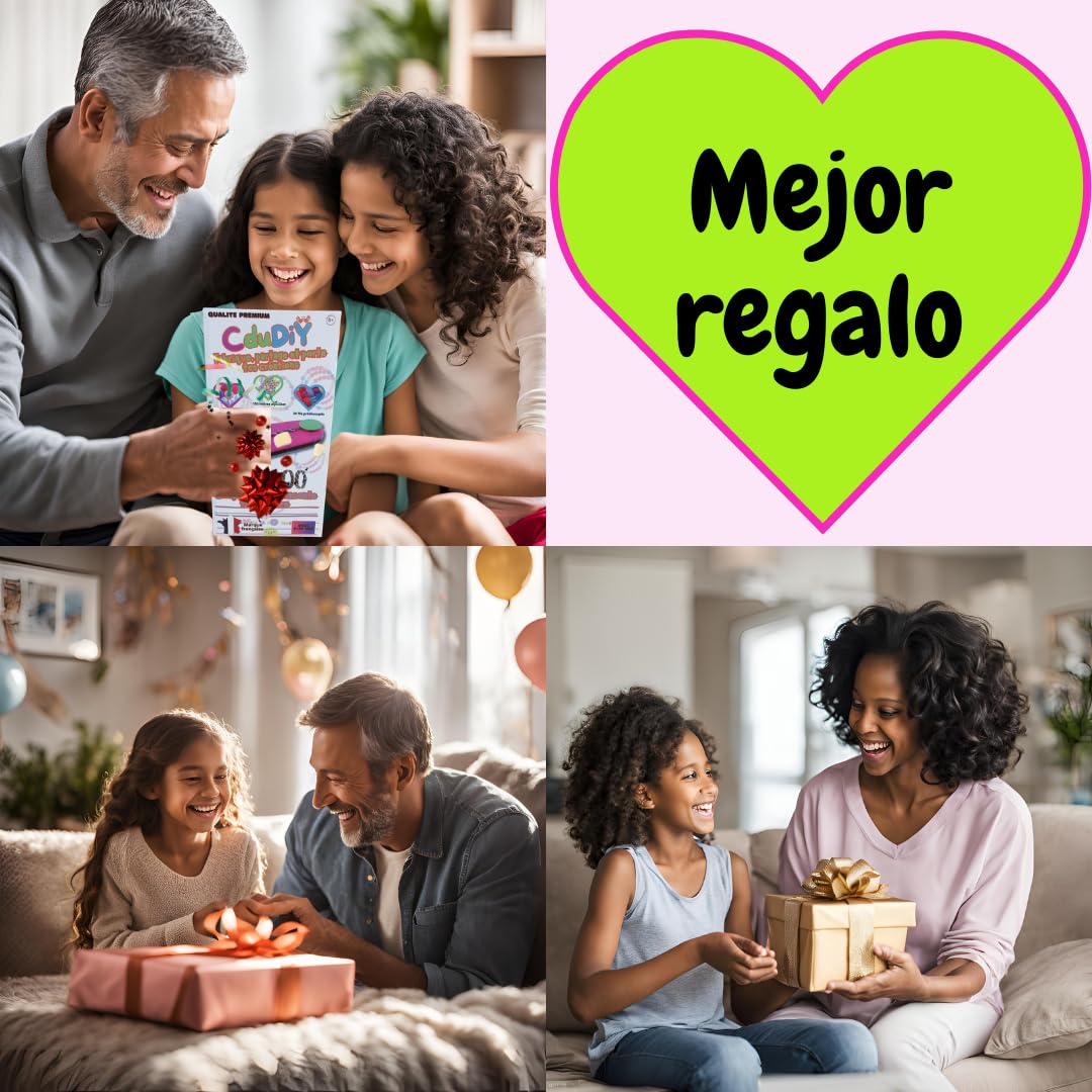 Kit para hacer pulseras para niñas de 8 a 16 años - Manualidades creativas con instrucciones en español, ideal como regalo para niña de 9, 10 o 12 años - Regalo para cumpleaños o comunión